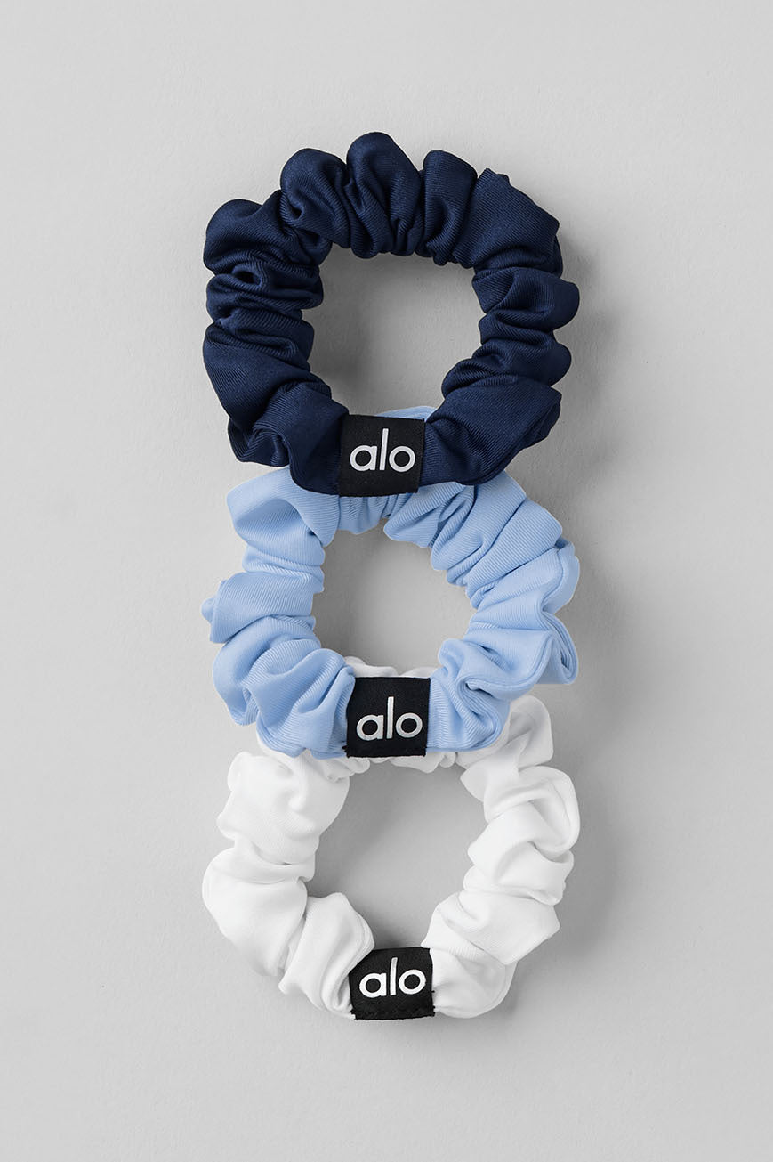 Fresh Mini Scrunchie 3-Pack - Seashell Blue/Navy/White