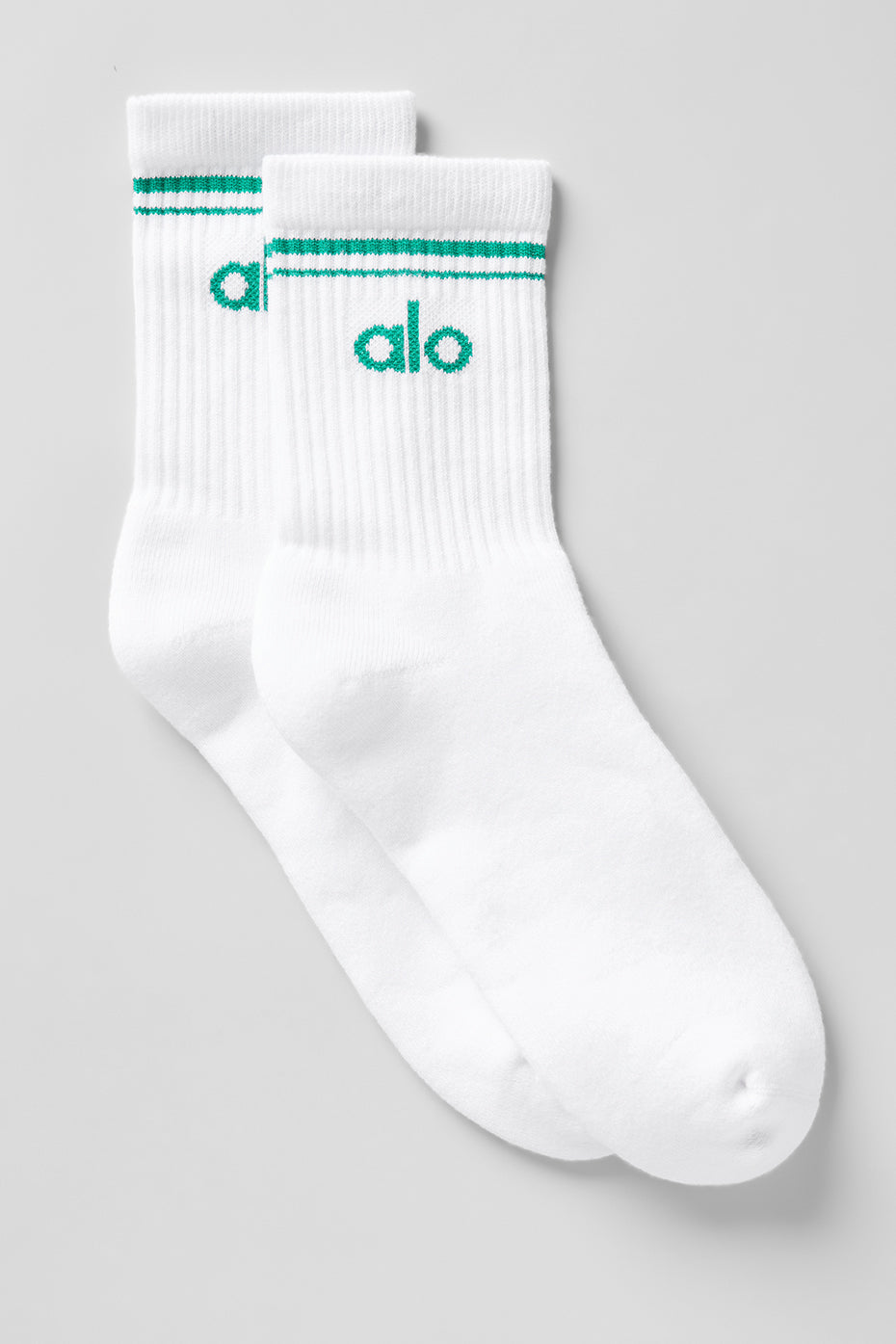 Unisex Half-Crew Throwback Sock - White/Spruce Green