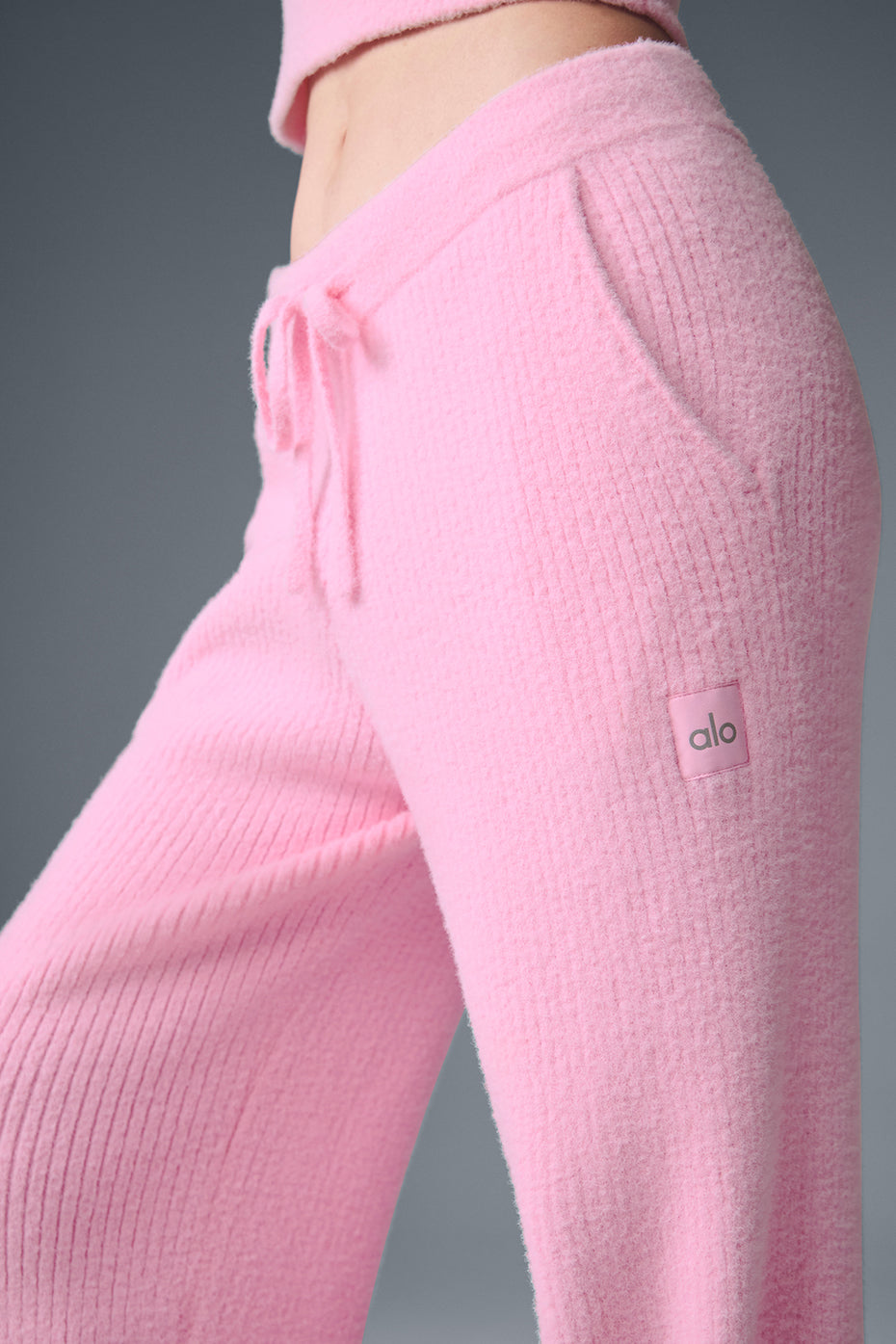 Snuggle Up Sweater High-Waist Wide Leg Pant - Sweet Pink