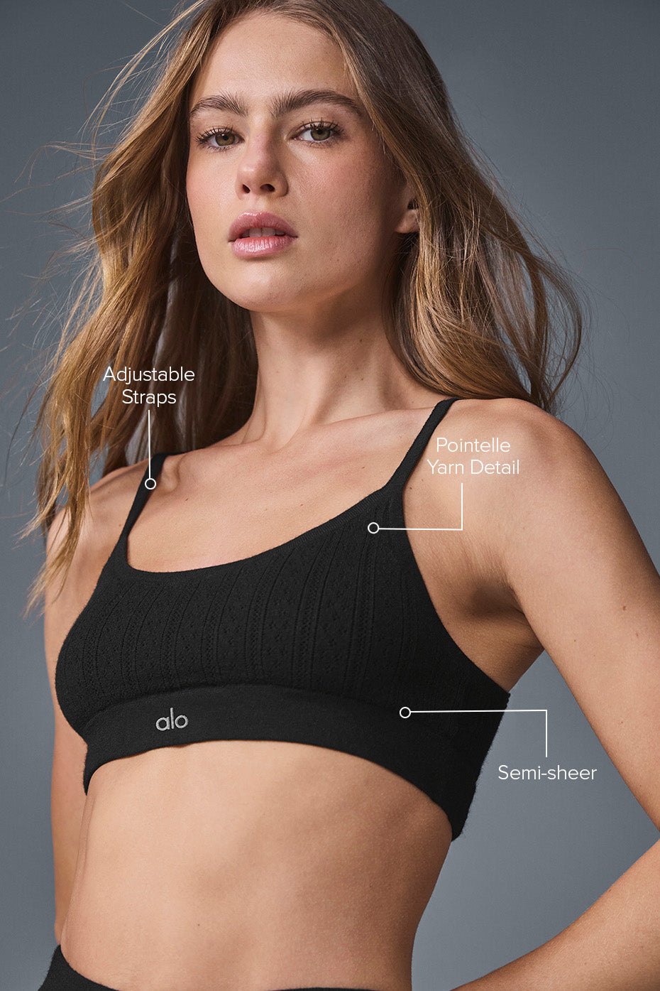 Pointelle Sweater Be Mine Bra - Black