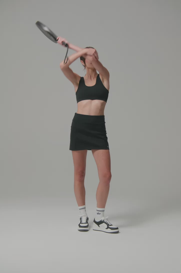 Airbrush High-Waist Good Form Tennis Skirt - White