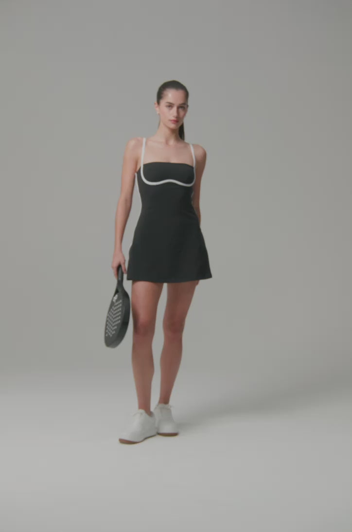 Airbrush Streamlined Dress - Black/White