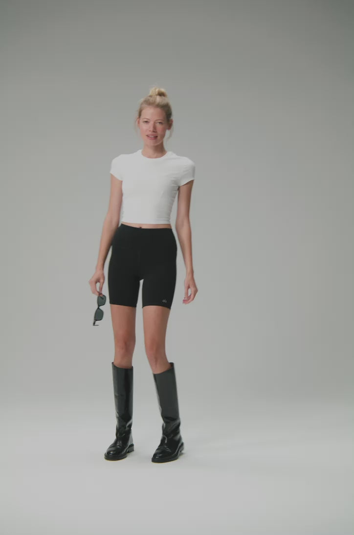 7" High-Waist Biker Short - Black
