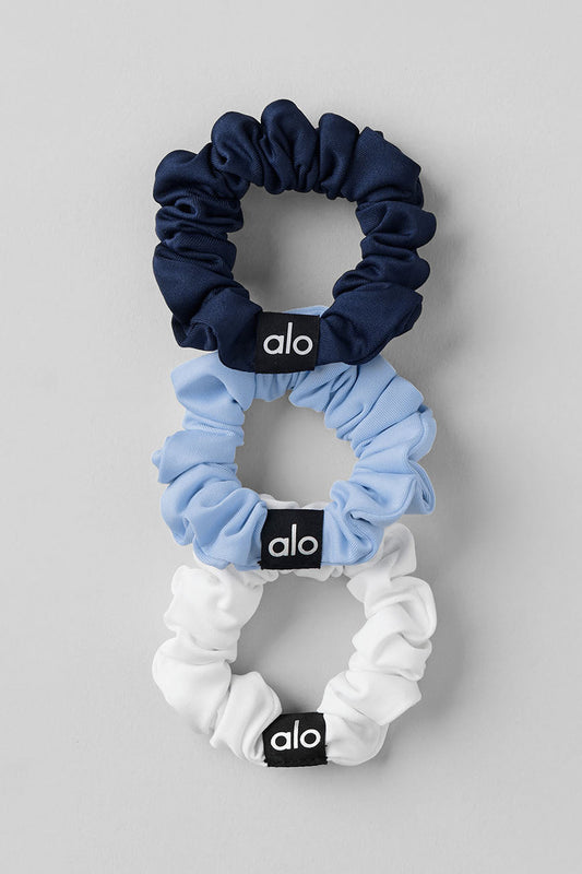 Fresh Mini Scrunchie 3-Pack - Seashell Blue/Navy/White