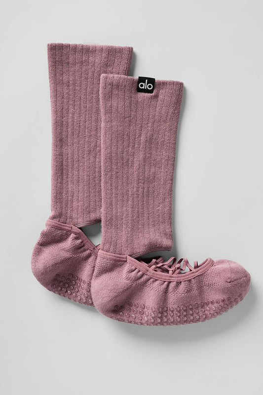 Women's Strappy Siren Grip Sock - Smoky Quartz
