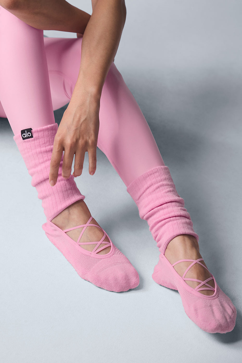 Women's Strappy Siren Grip Sock - Sweet Pink