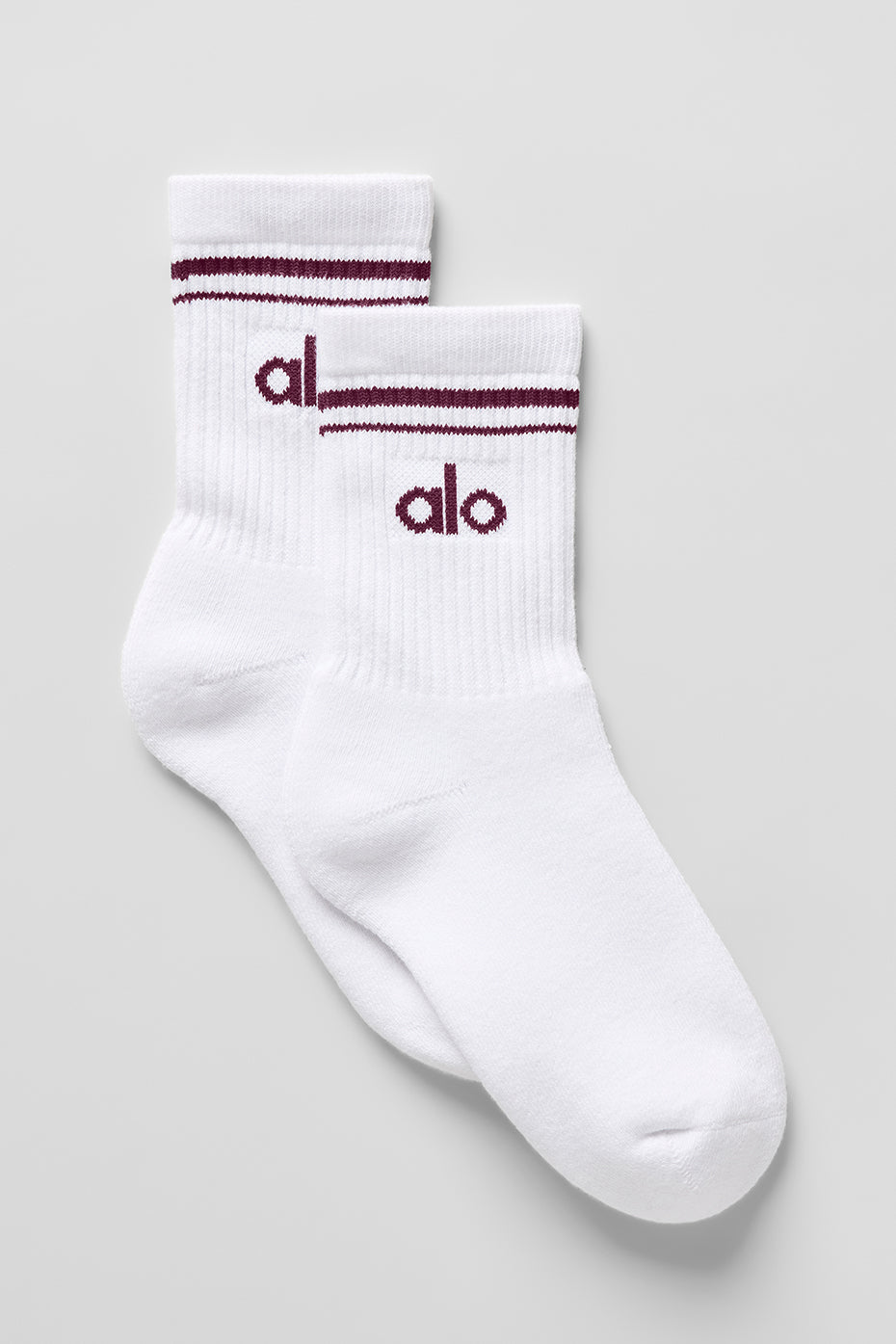 Unisex Half-Crew Throwback Sock - White/Burgundy