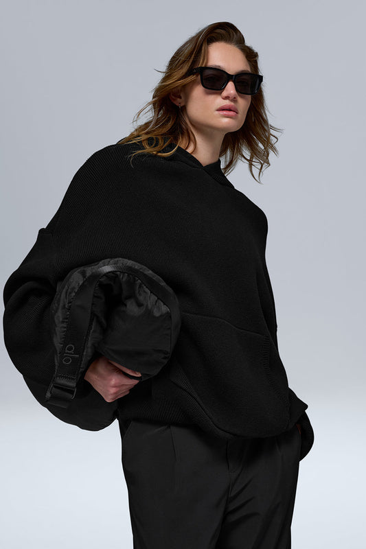 Scholar Hooded Sweater - Black
