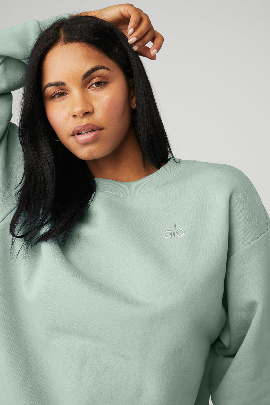 Accolade Crew Neck Pullover - Icy Sage