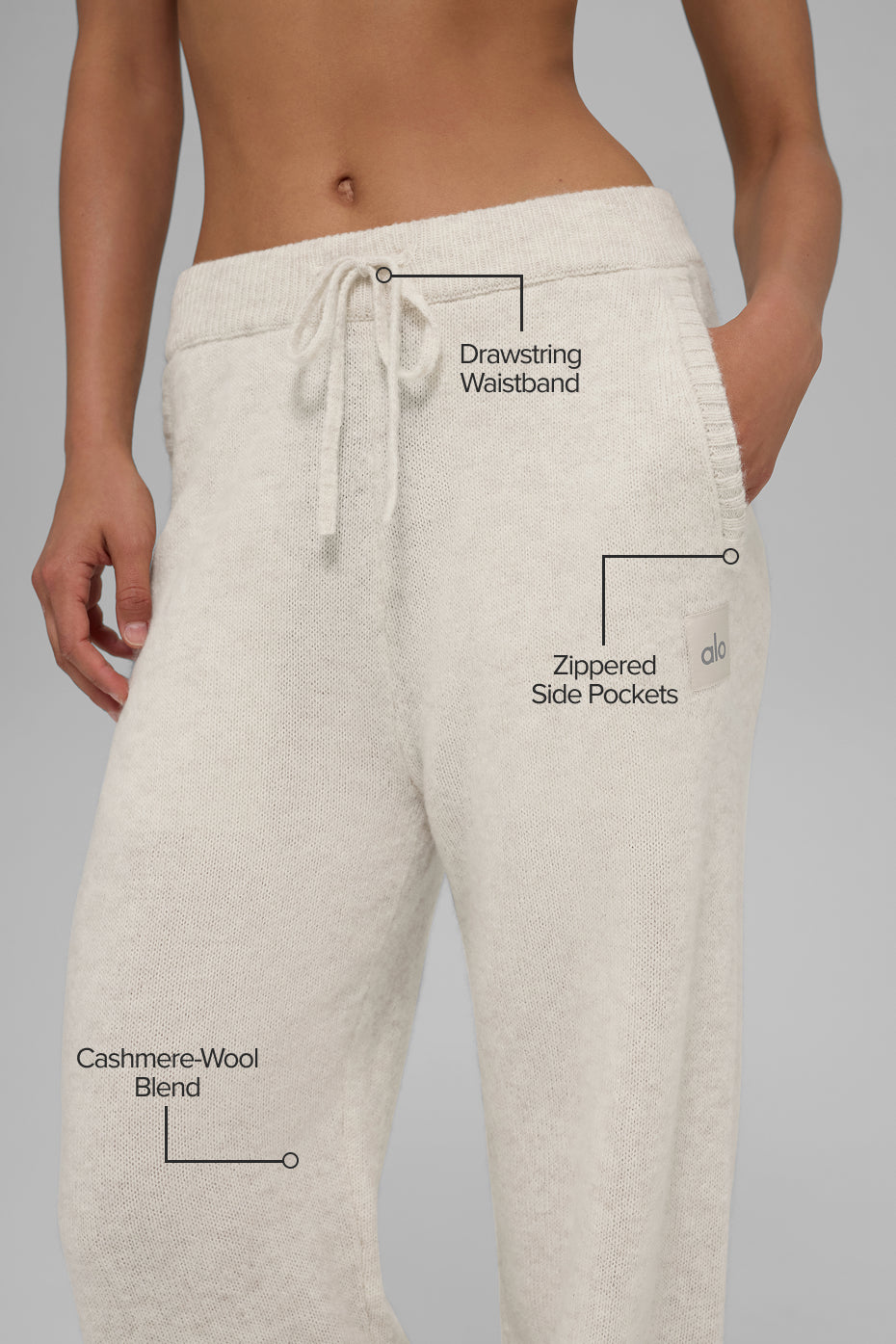 New Class Cashmere Sweatpant - Bone Heather