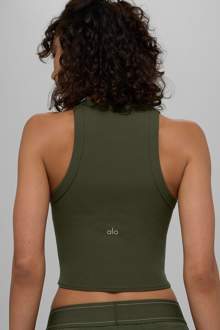 Goddess Ribbed Go-To Tank - Green Olive