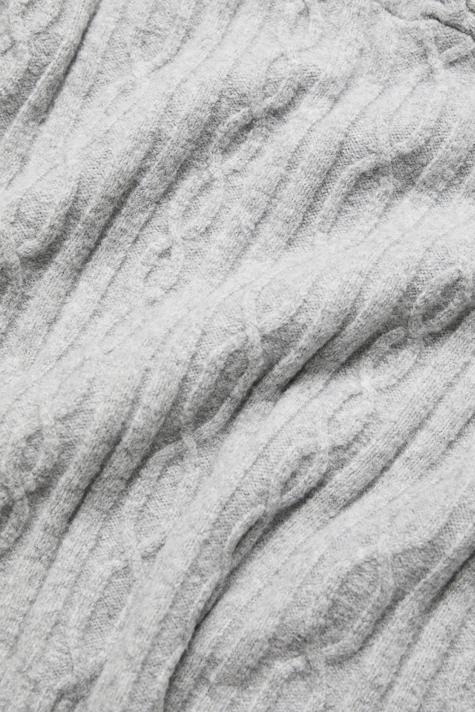 Cable Knit Winter Bliss Hoodie - Athletic Heather Grey