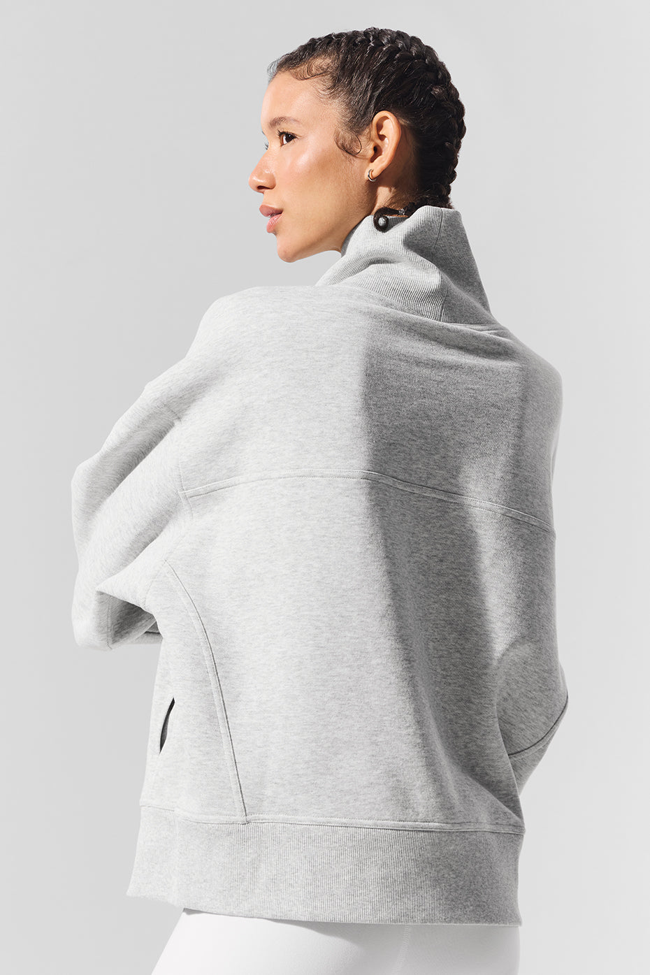 Hazy Mock Neck Pullover - Light Athletic Heather Grey