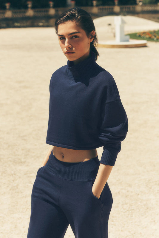 Cropped Serenity Coverup - Navy