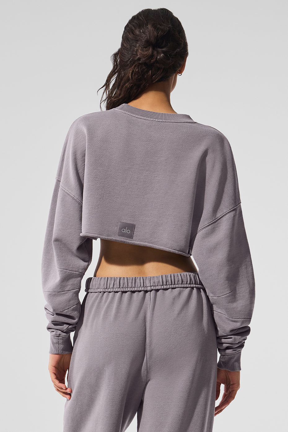 Washed Extreme Cropped Pullover - Cool Grey Wash