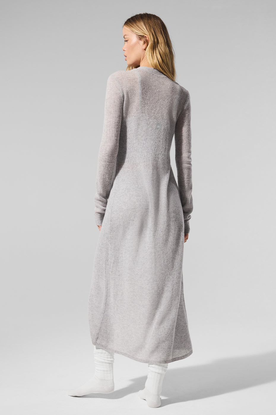 Sheer Cashmere Long Cardigan - Athletic Heather Grey