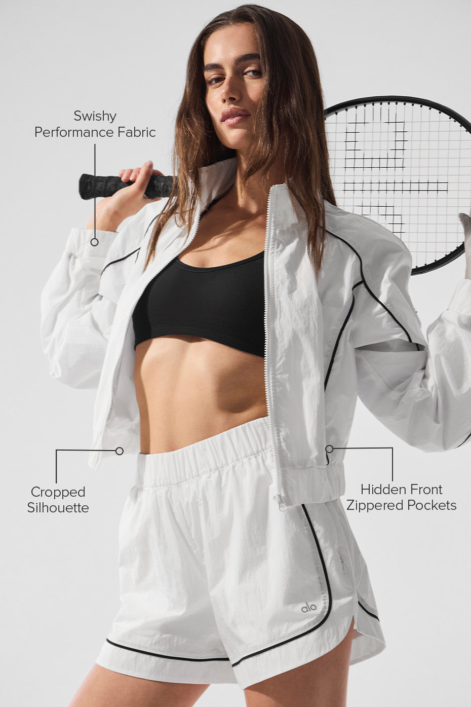 Motivate Full-Zip Track Jacket - White/Black