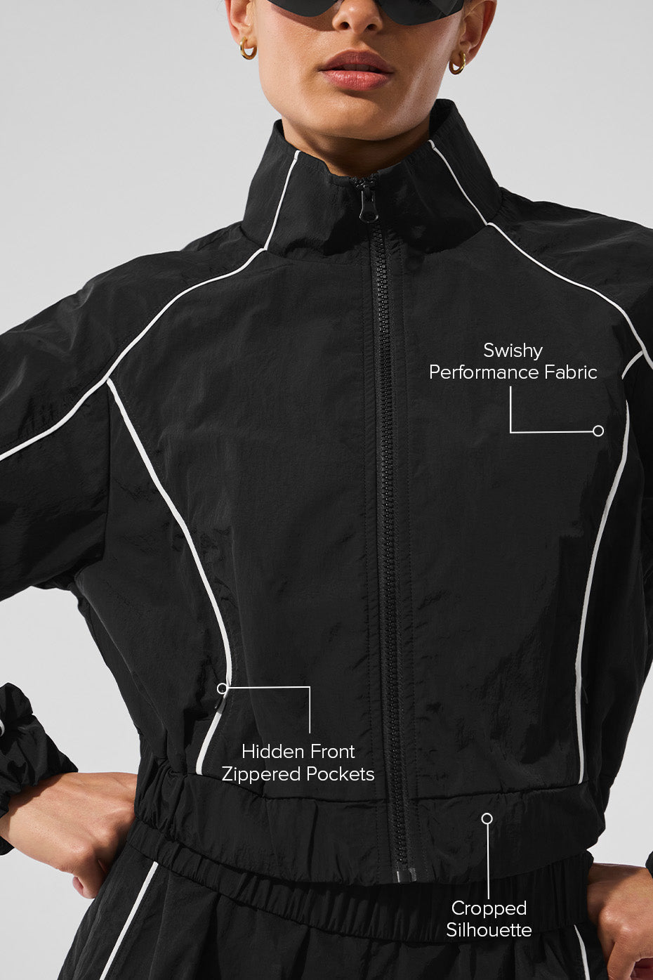 Motivate Full-Zip Track Jacket - Black/White