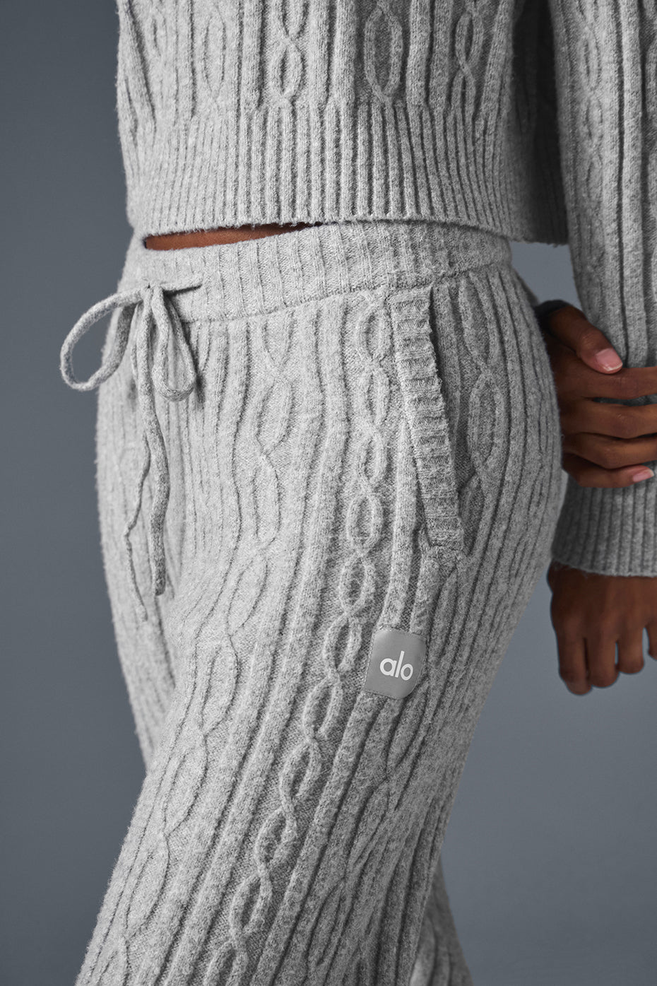 Cable Knit Winter Bliss Pant - Athletic Heather Grey