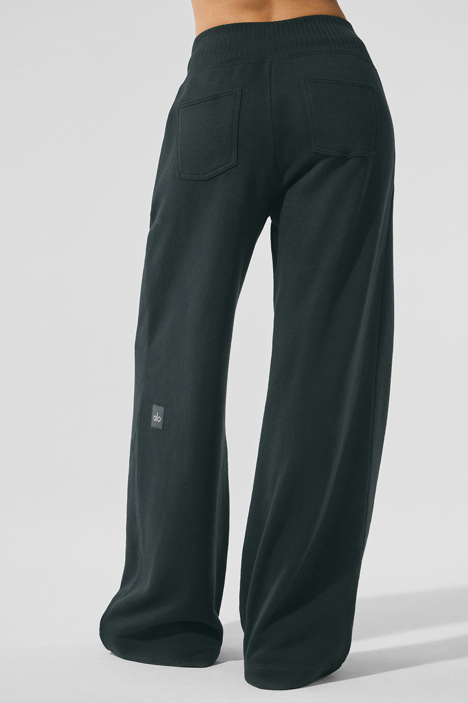 Serenity Wide Leg Sweatpant - Charcoal Green