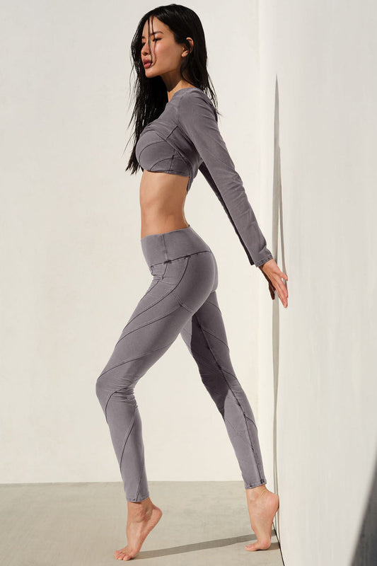 Washed Alosoft High-Waist Sunray Legging - Cool Grey Wash