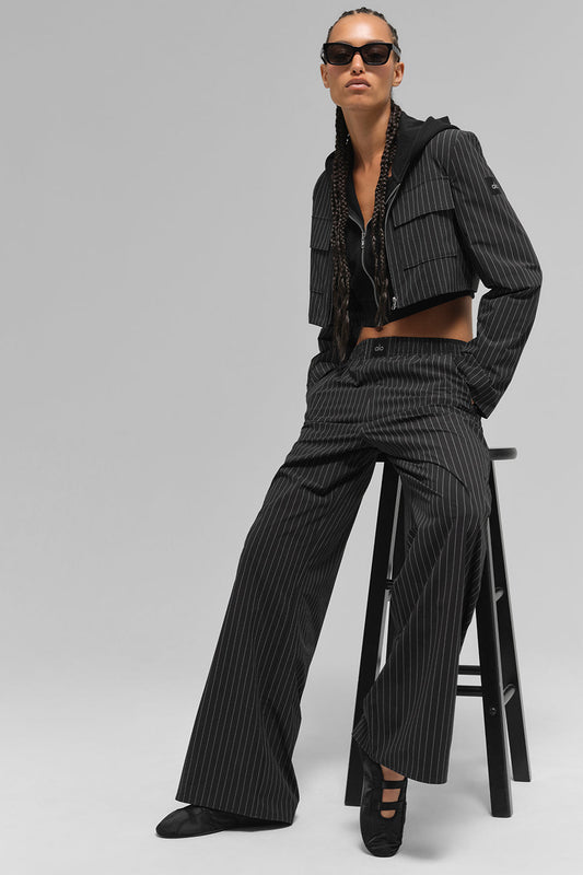 Pinstripe Daylight Boxer Pant (Long) - Black/Titanium