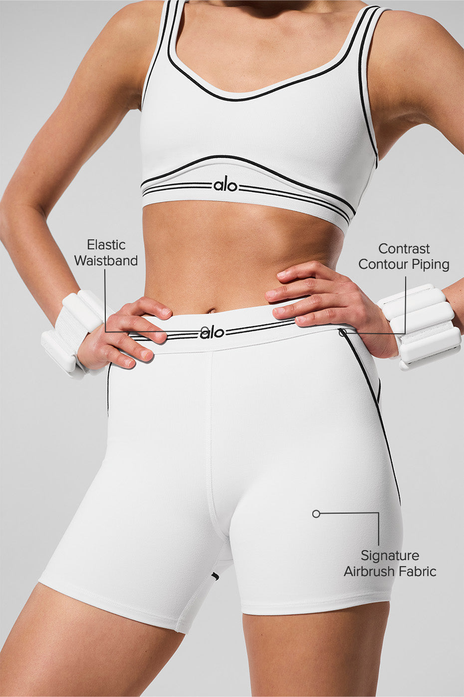 4â€?Airbrush High-Waist Heart Throb Short - White/Black
