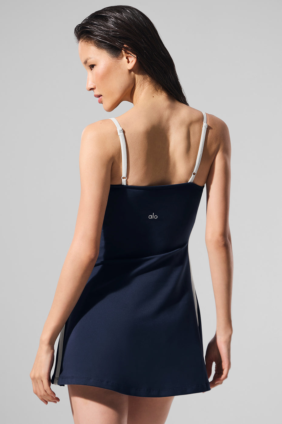 Airbrush Streamlined Dress - Navy/Ivory
