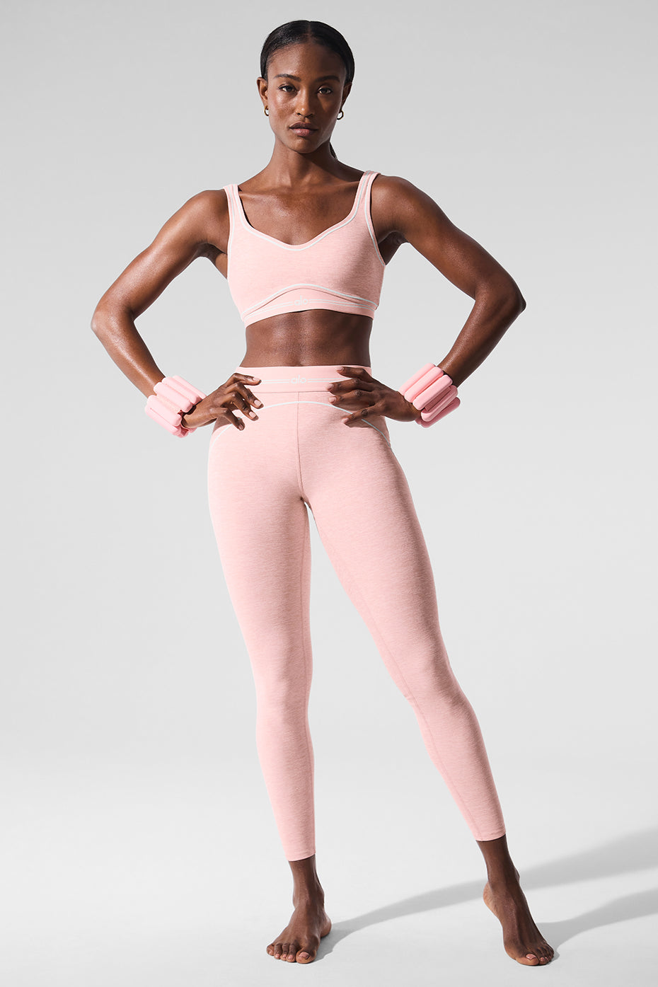 Alosoft Heart Throb Bra - Pink Quartz Heather/White