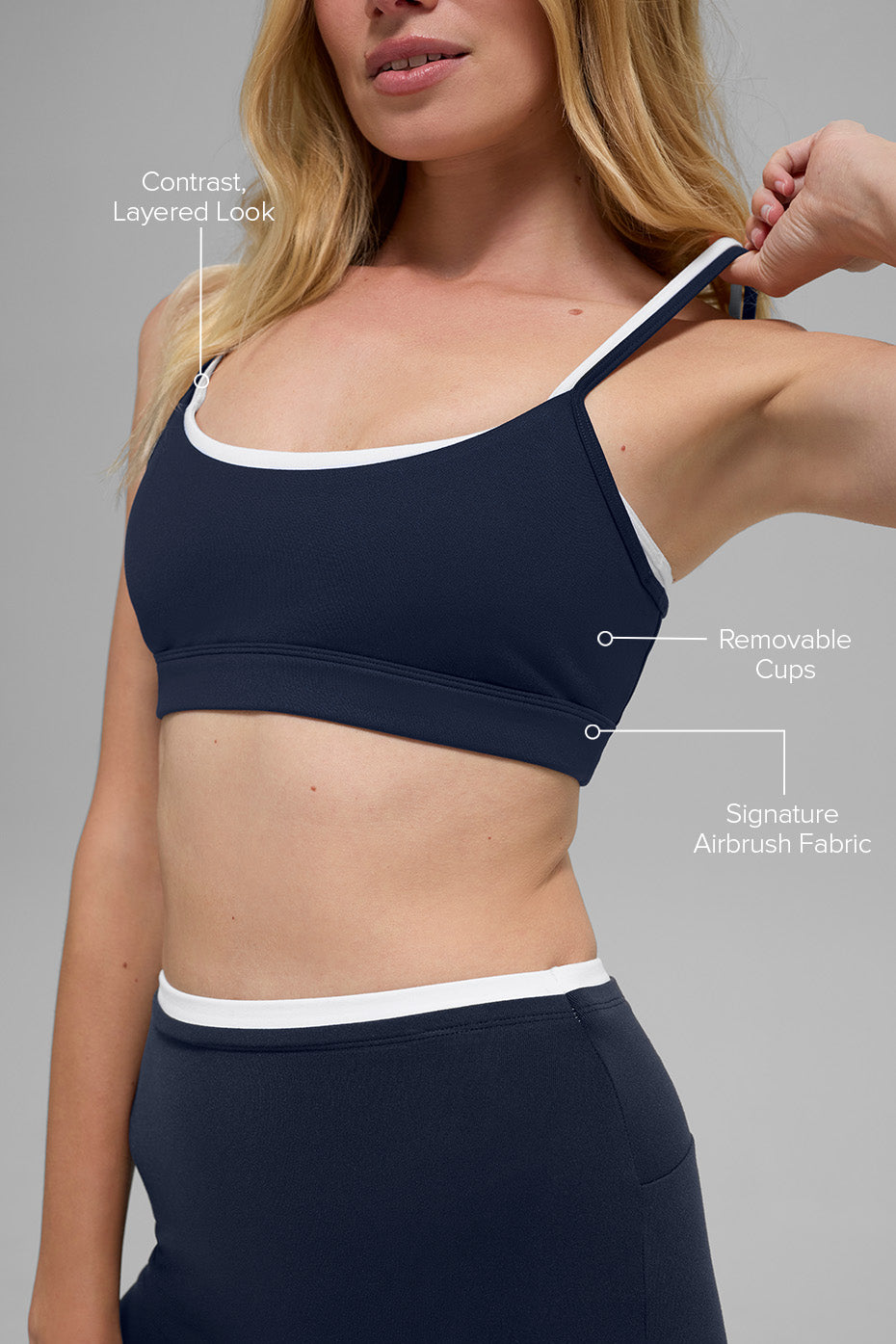 Airbrush Double Up Bra - Navy/White