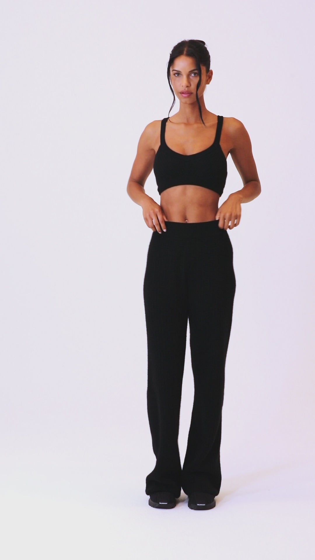 Cashmere High-Waist Plush Waffle Pant - Toasted Almond